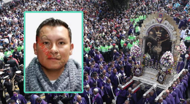 El ladrón fue identificado por agentes PNP a pesar de que vestía el hábito morado. El ladrón fue identificado por agentes PNP a pesar de que vestía el hábito morado.